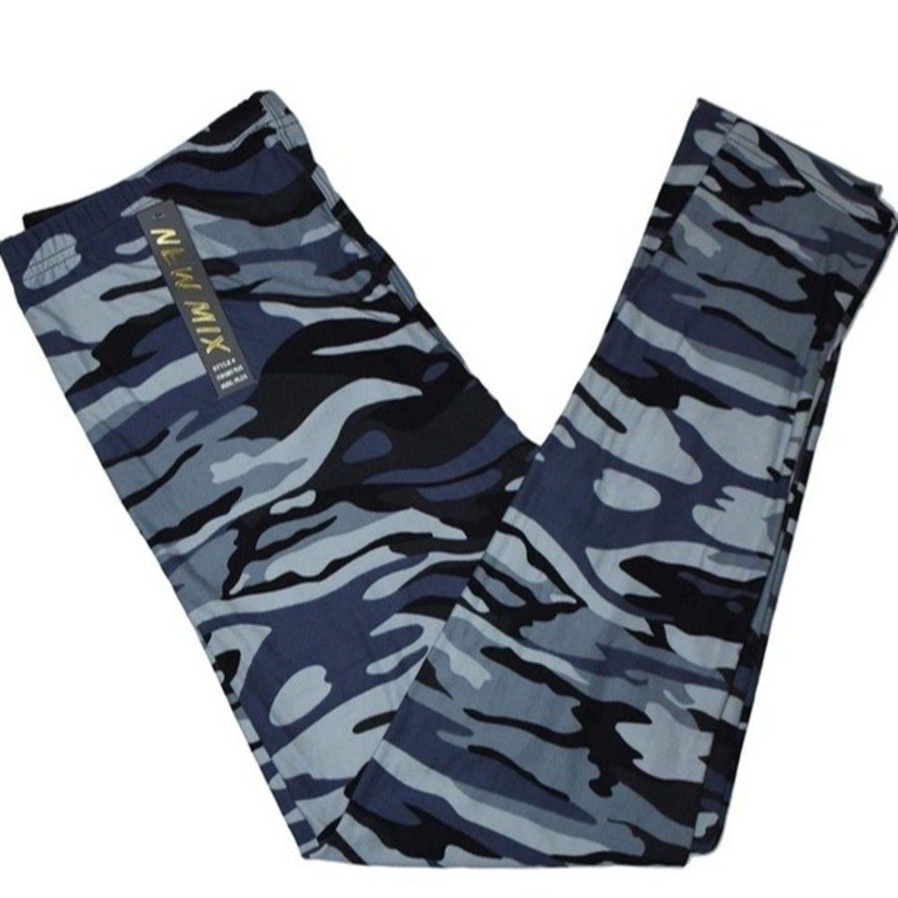 NEW MIX Gray Camo Brushed Leggings (Fits 12-18)